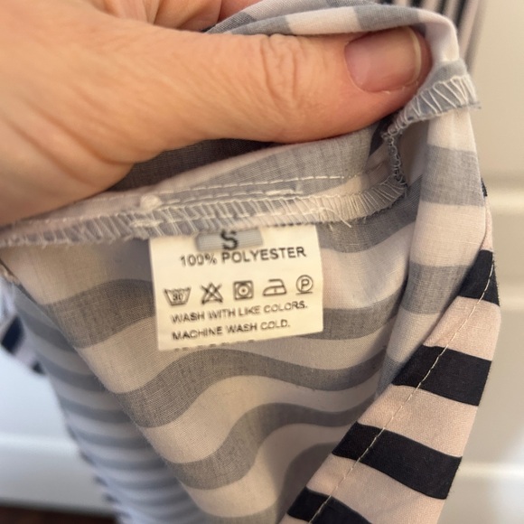 Amazon Black and White Striped Maxi Dress - Picture 3 of 3